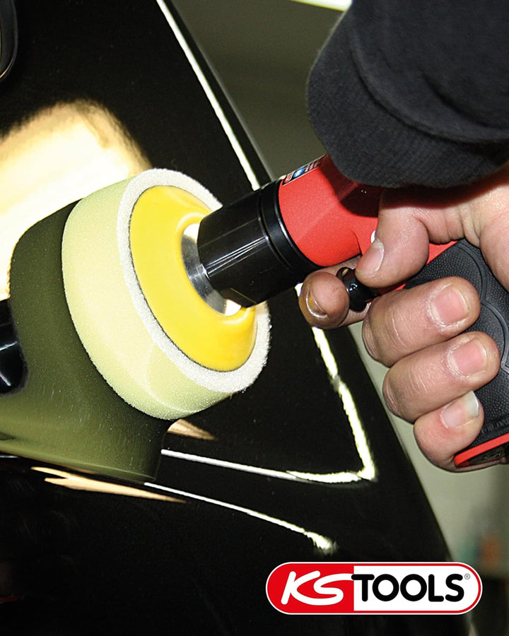 KS Tools Mini Poliermaschine Druckluft Satz 5-tlg. 1/4" 515.5120 I Robuster Druckluftschleifer mit S