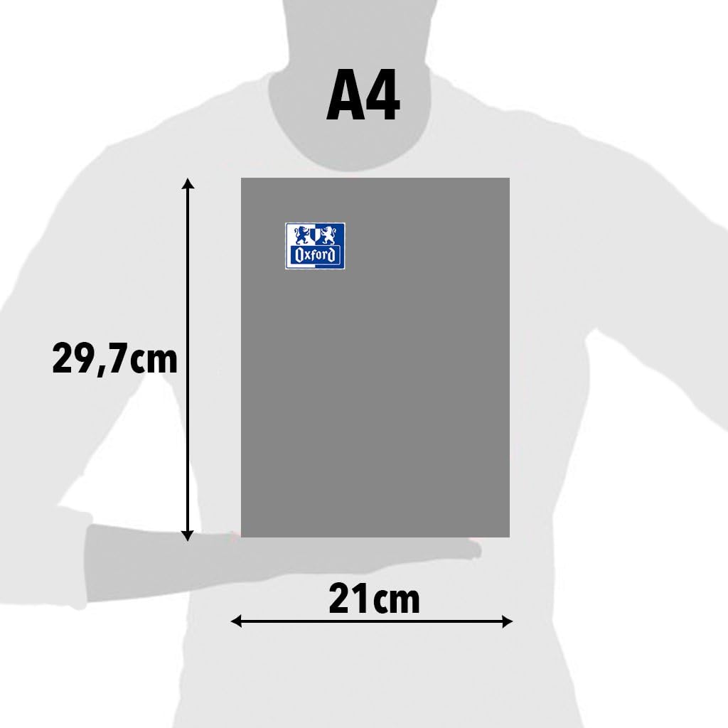 Oxford Notizbücher mit Kunststoffeinband, 10 Stück, A4, 48 Blatt, 1 horizontale Linie Notizbücher, 1