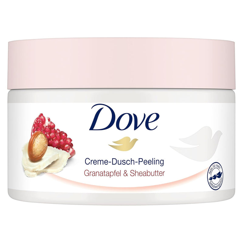 Dove Creme-Dusch-Peeling Granatapfel & Sheabutter Scrub Körper Peeling für geschmeidige Haut Hautpfl