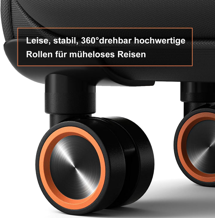 Weichschalenkoffer mittelgross 66x44x28cm - Stoff Koffer Trolley - Leicht Reisekoffer mit 4 Rollen &