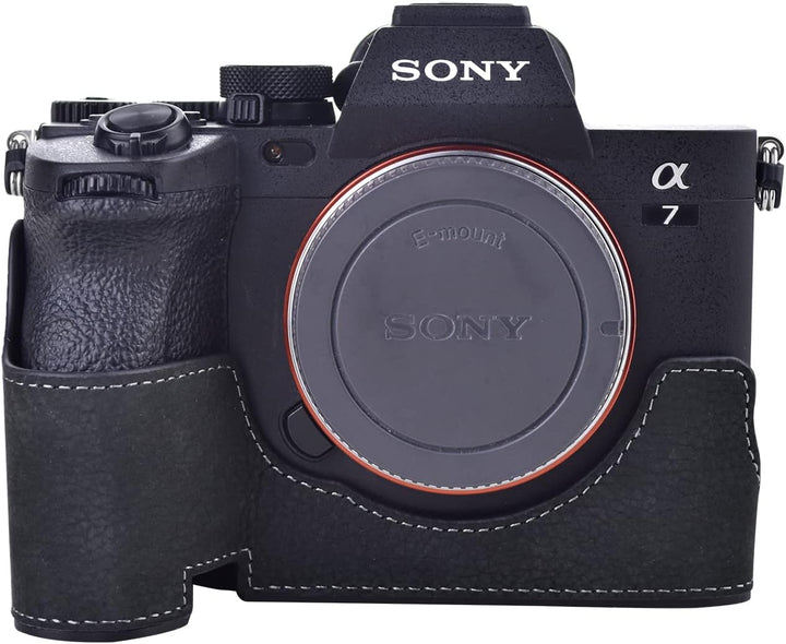 Rieibi Alpha 7 IV Kameratasche Echtleder Halbtasche für Sony a7 IV a7S III A1 Digitalkamera Schutzhü
