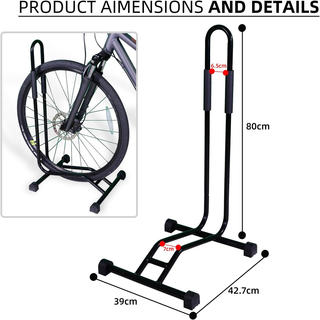 CCLIFE Fahrradständer Boden Radständer für 29 zoll Fahrrad mit Reifenbreiten bis 65 mm Eisen Fahrrad