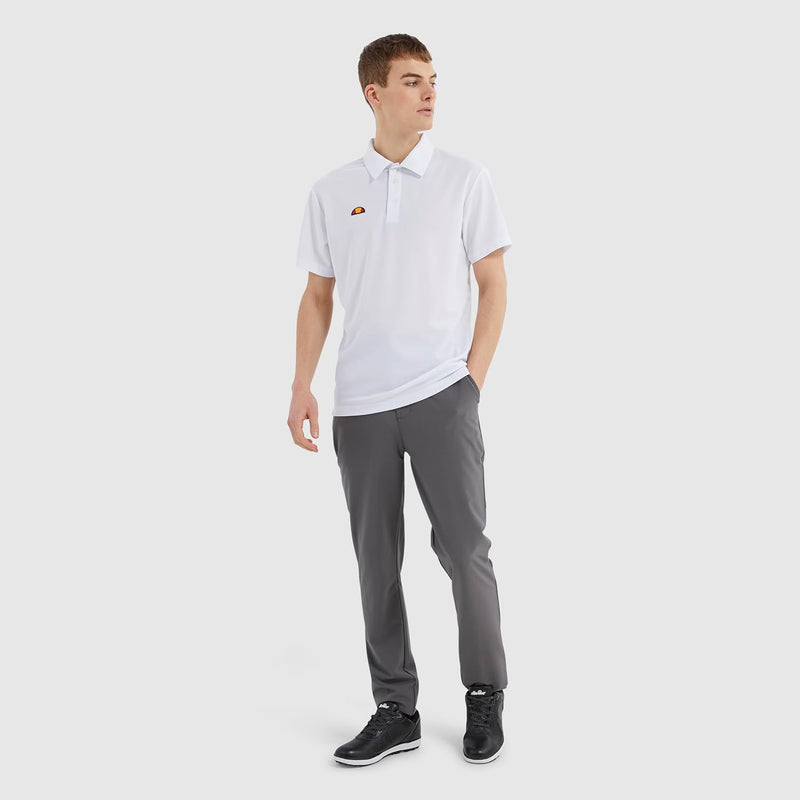 Ellesse Herren Bertola Anti-Odour-Feuchtigkeitsdocht 3-Knopf-Golf Polo-Hemd S Weiss, S Weiss