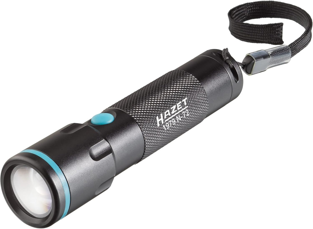 Hazet Taschenlampe (Lichtausbeute: bis 200 Lumen, Leuchtreichweite: bis 175 m, 3 Watt LED, mit Energ