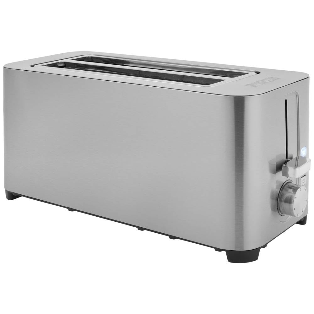 Princess 142402 Steel Toaster 2 Langer Schlitz - 7 einstellbare Stufen - 1400 W 4 Toasts Langer Schl