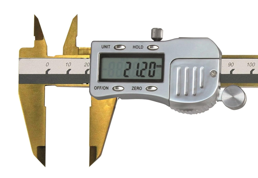 CNC QUALITÄT Digital Messschieber 150 mm DIN 862 - Metallgehäuse - TiN