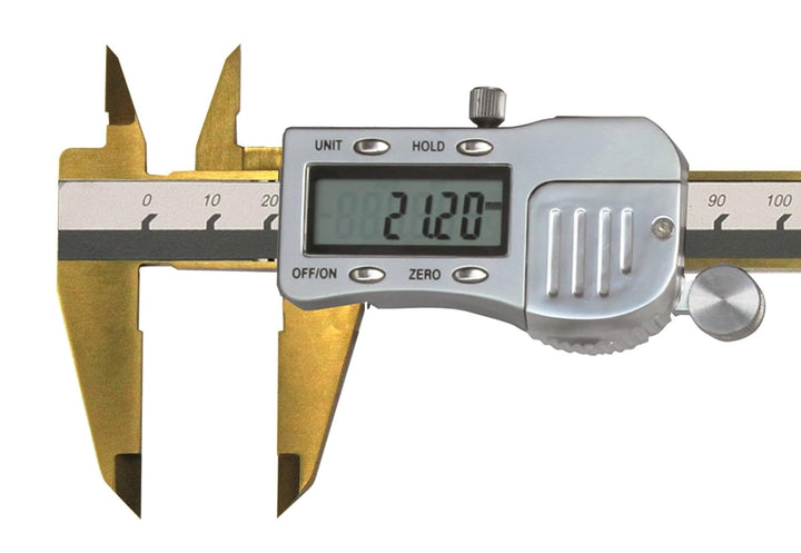 CNC QUALITÄT Digital Messschieber 150 mm DIN 862 - Metallgehäuse - TiN
