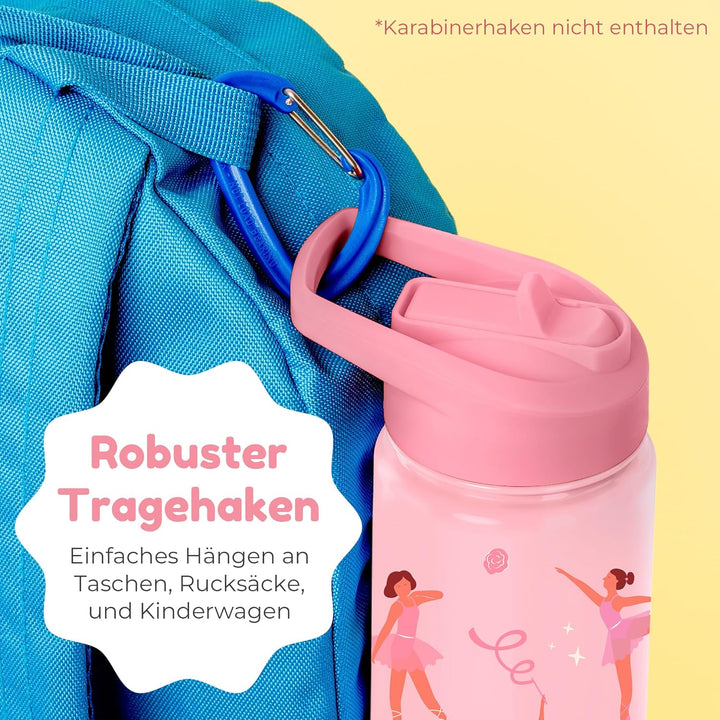 BOZ Trinkflasche mit Strohhalm Kinder, Doppelwandig Vakuumisolierte Edelstahl Kindertrinkflaschen fü
