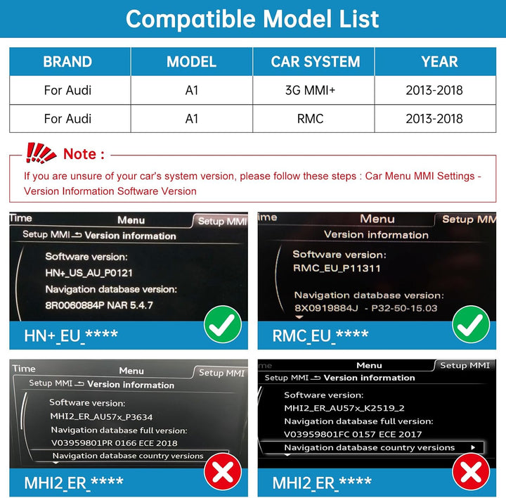 Autoradio 10,25 Zoll Touchscreen mit kabellosem Carplay &amp; Android Auto für 2012–2018 Audi A1 mit 3G