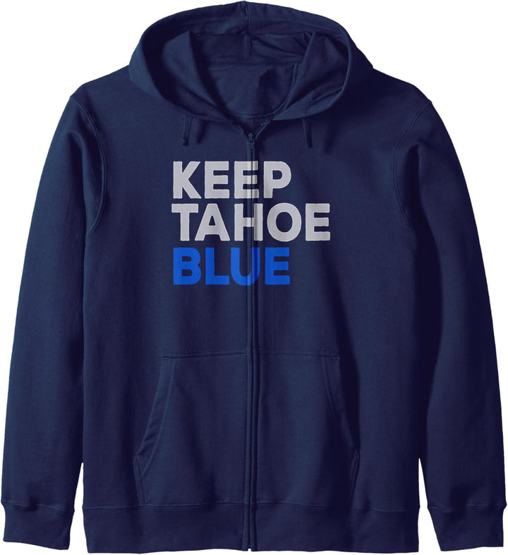 Keep Tahoe Blue Bold Text Kapuzenjacke