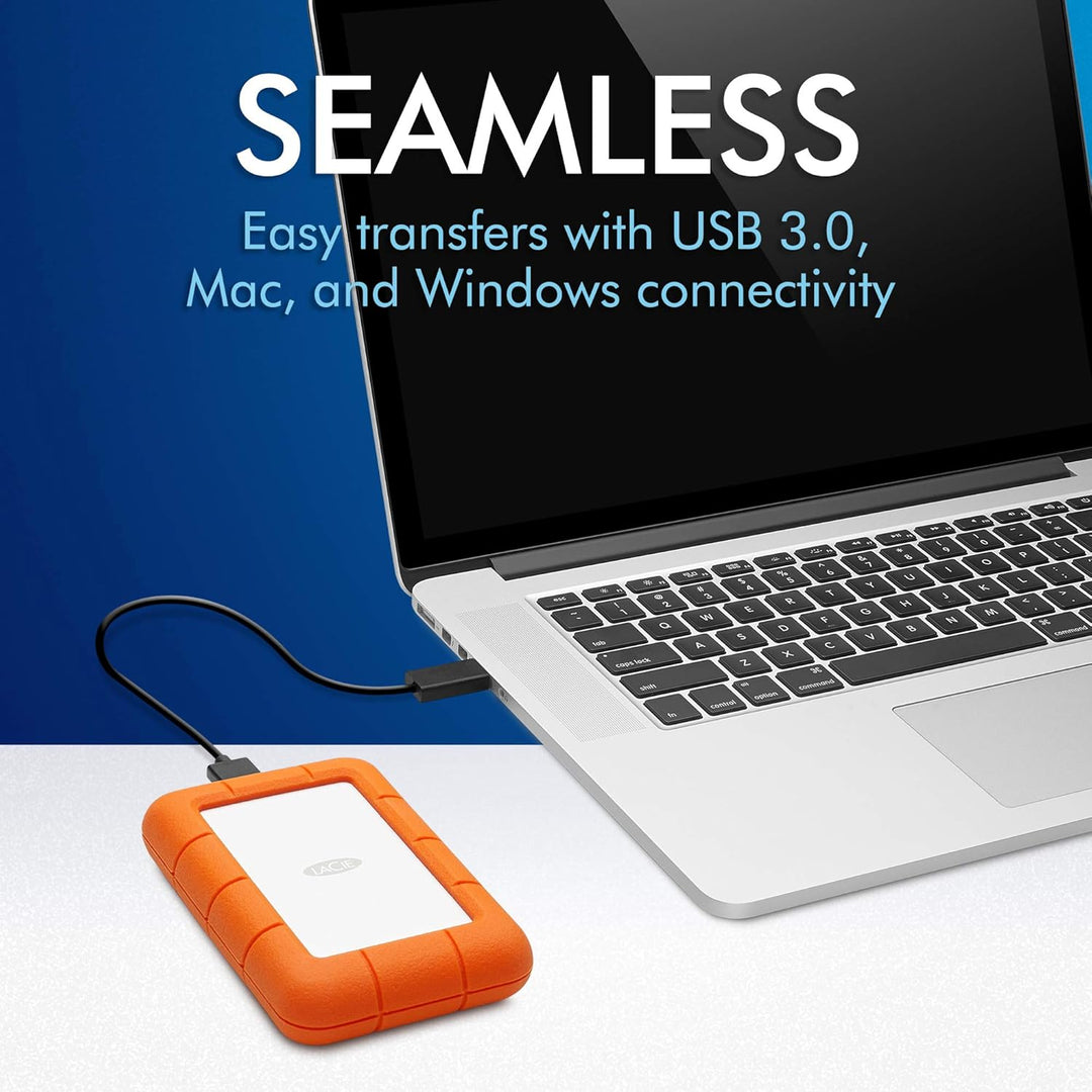 LaCie Rugged Mini 4TB tragbare externe Festplatte, 2.5 Zoll, PC & Mac, inkl. USB-C w/o USB-A Kabel,