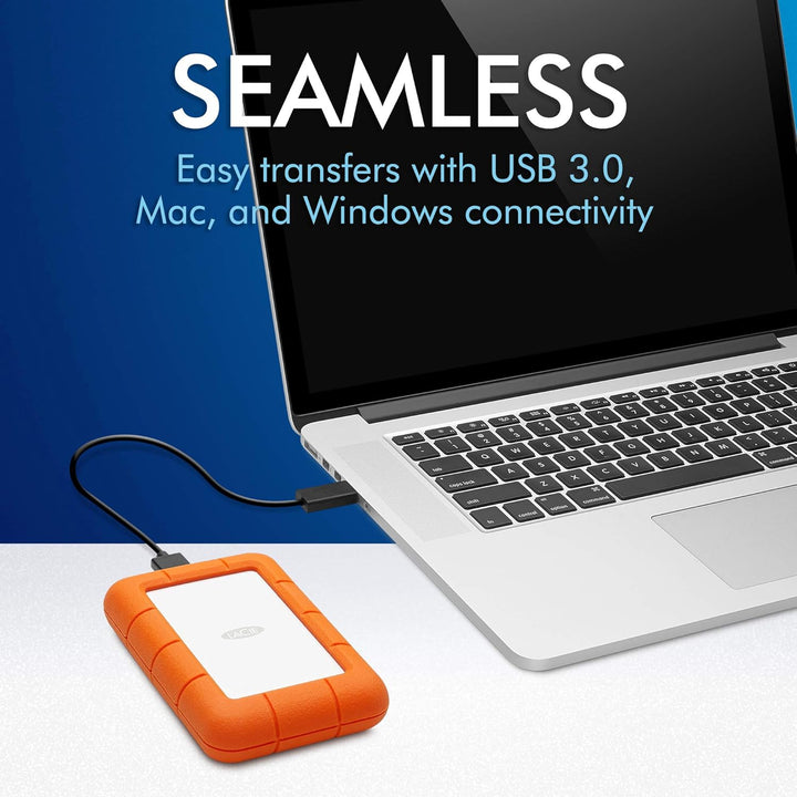 LaCie Rugged Mini 4TB tragbare externe Festplatte, 2.5 Zoll, PC & Mac, inkl. USB-C w/o USB-A Kabel,