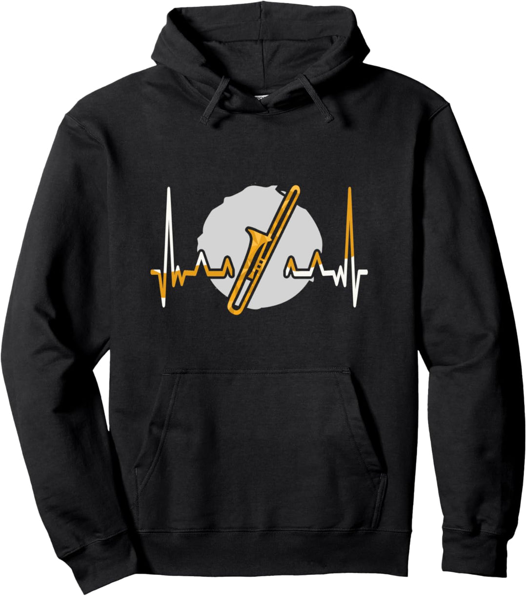 Posaunenspieler Herzschlag Posaune Pullover Hoodie