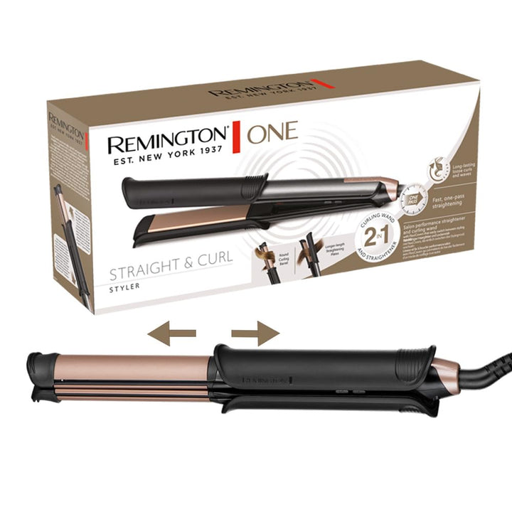 Remington ONE Glätteisen &amp; Lockenstab [2in1 Multistyler] Glätt-/ Lockenmodus mit zuschaltbarer behei