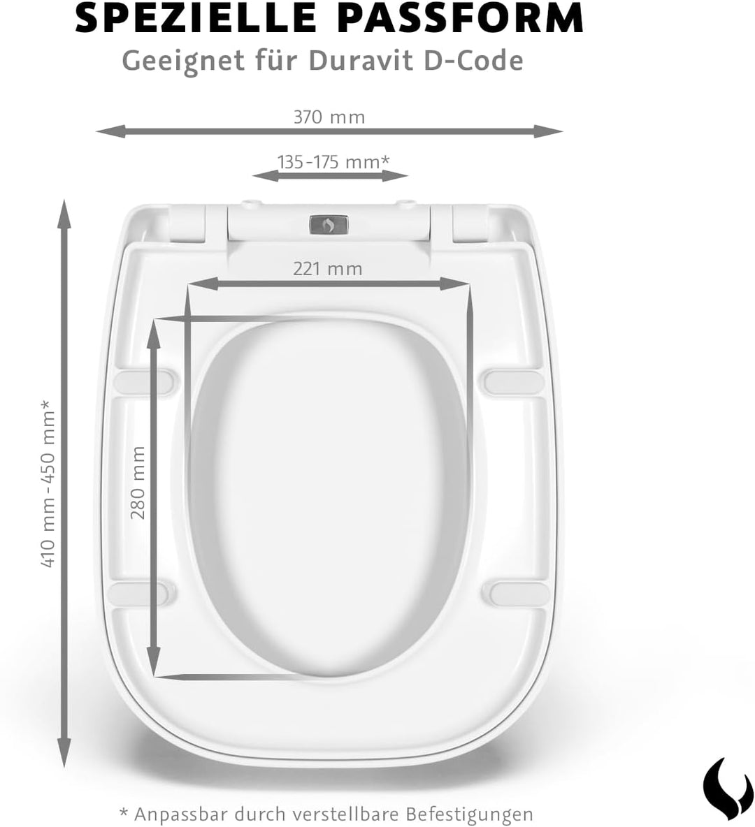 Bullseat® premium Toilettendeckel weiss passend zu Duravit D-Code. Klodeckel mit Absenkautomatik/Sof