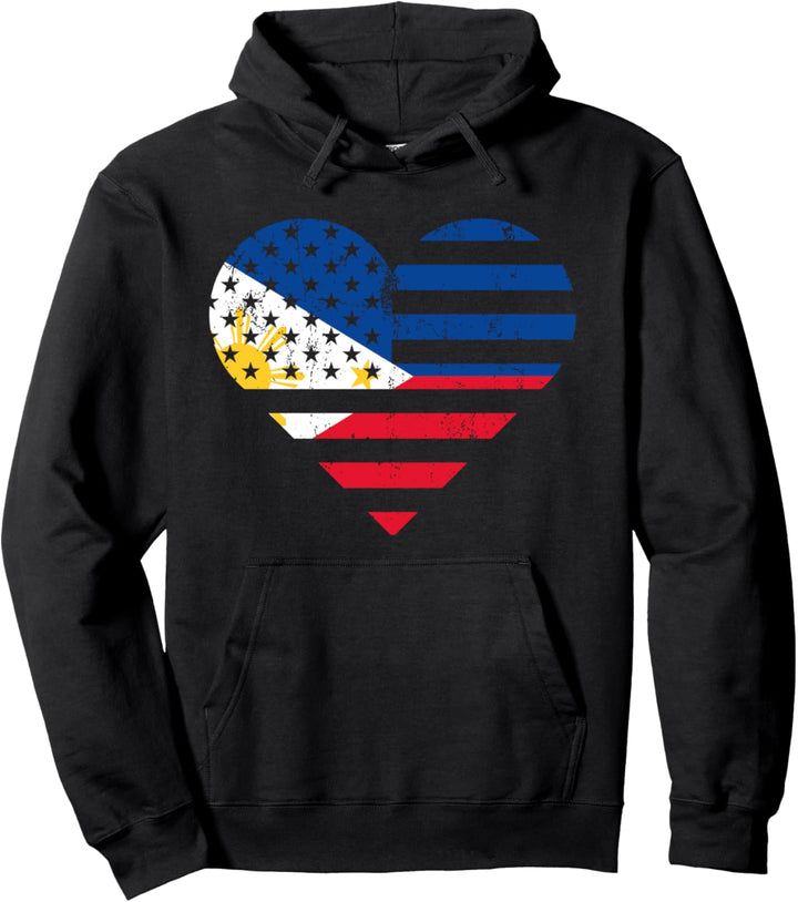 Philippinische Philippinen US-Flagge Herz Philippinen Pullover Hoodie