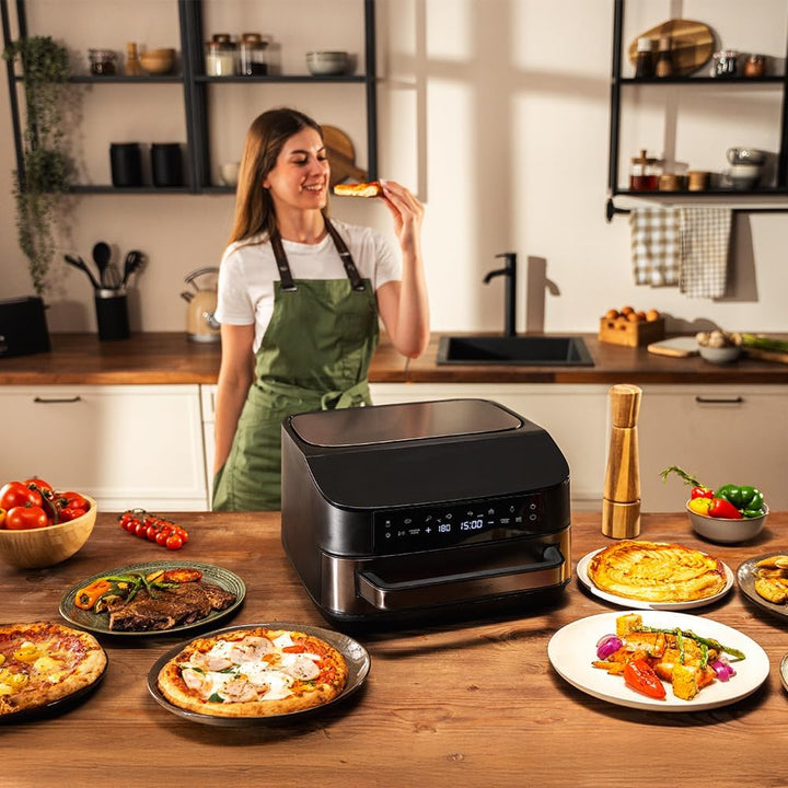 Cecotec Elektrischer Ofen für Pizza 7 l Pizza & Fry 7000. 2200 W, Pizza mit 13 Zoll, Touchscreen, 8