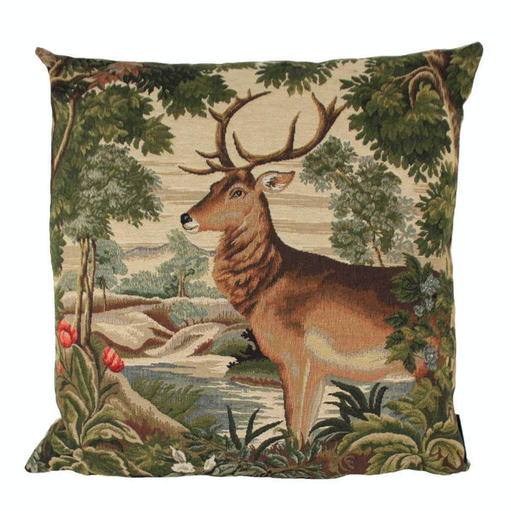 440s Gobelin Kissen Hirsch am Fluss ca. 45x45cm | MM-EVKSSHR | 8716522067163