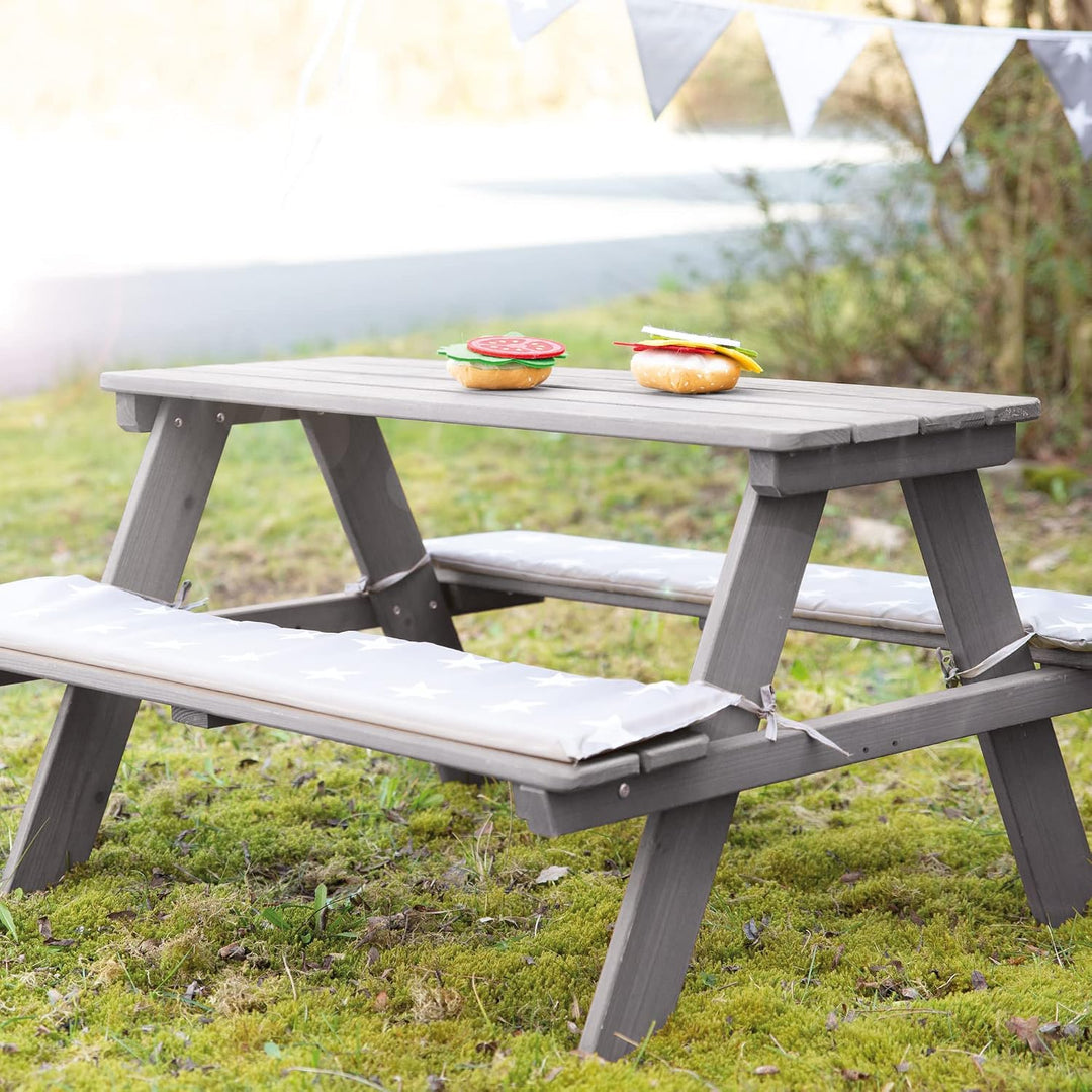 roba Kinder Outdoor+ Sitzgruppe inkl. Sitzkissen - Picknick for 4 - Garten Sitzgarnitur aus wetterfe
