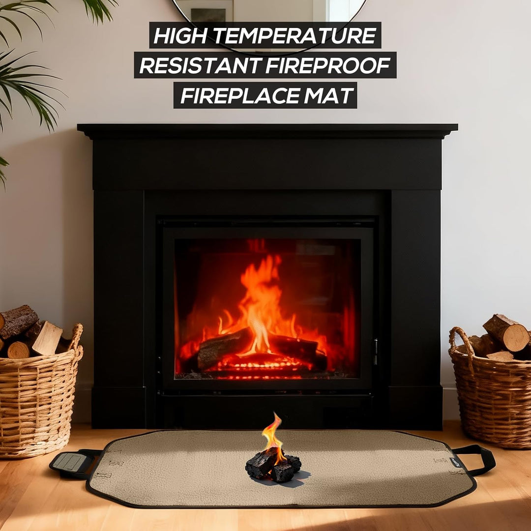 Brennholztasche und feuerfeste Kaminmatte, tolles Geschenk für die Hütte, grosse Brennholz-Tragetasc