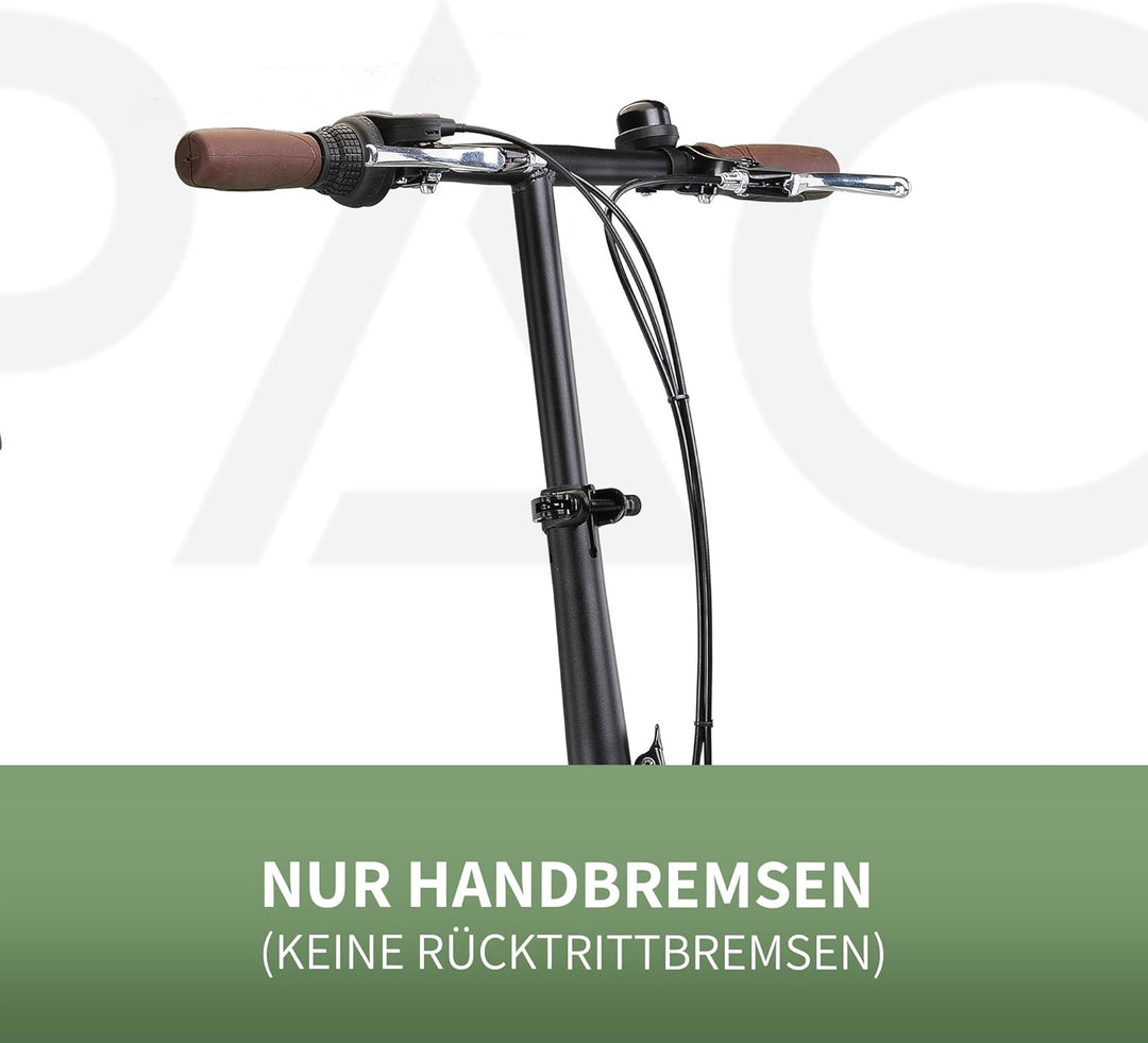 PACTO Ten Klapprad 20 Zoll mit Schnelles Faltsystem (10 Sek), Stahlrahmen, Leichtgewicht (16KG), Shi