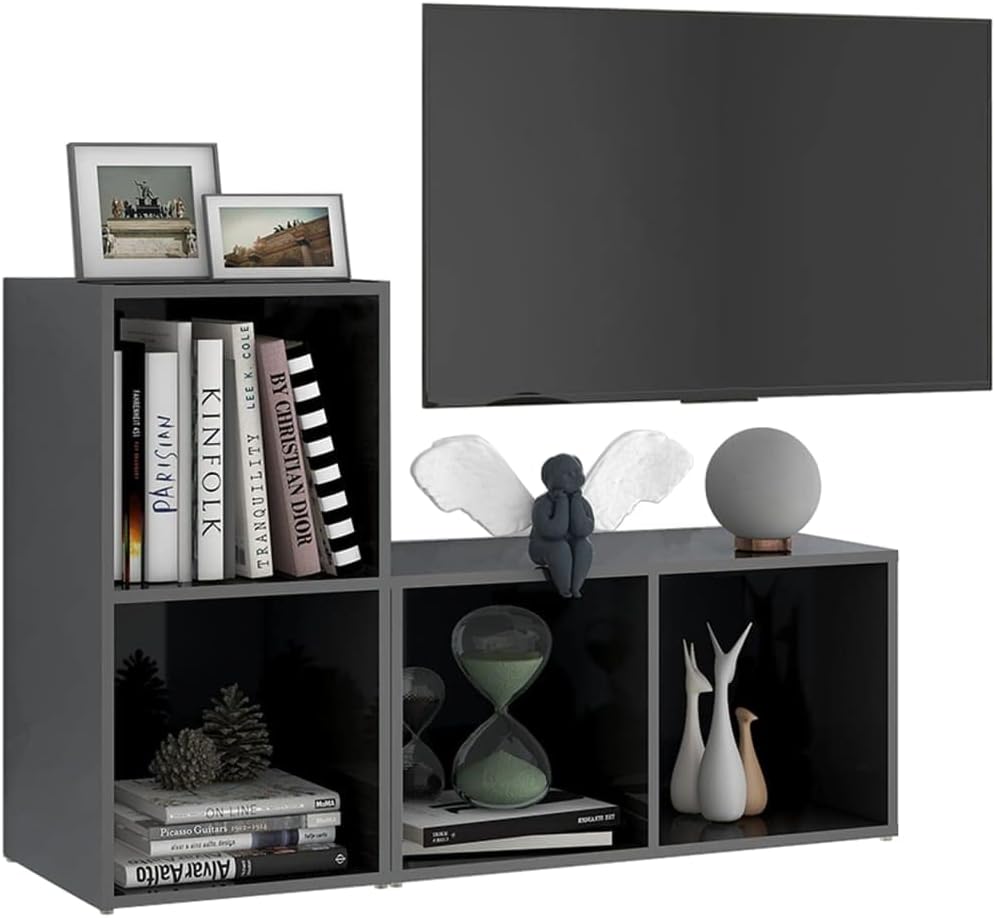 vidaXL 2X TV Schrank mit 2 Fächern Lowboard Sideboard Fernsehtisch Fernsehschrank TV Möbel HiFi-Schr