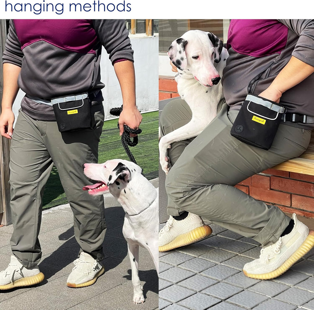 Raisingwell Leckerlitasche für Hunde, Multifunktions-Gassi Tasche mit Silikonbeutel, Futterbeutel fü
