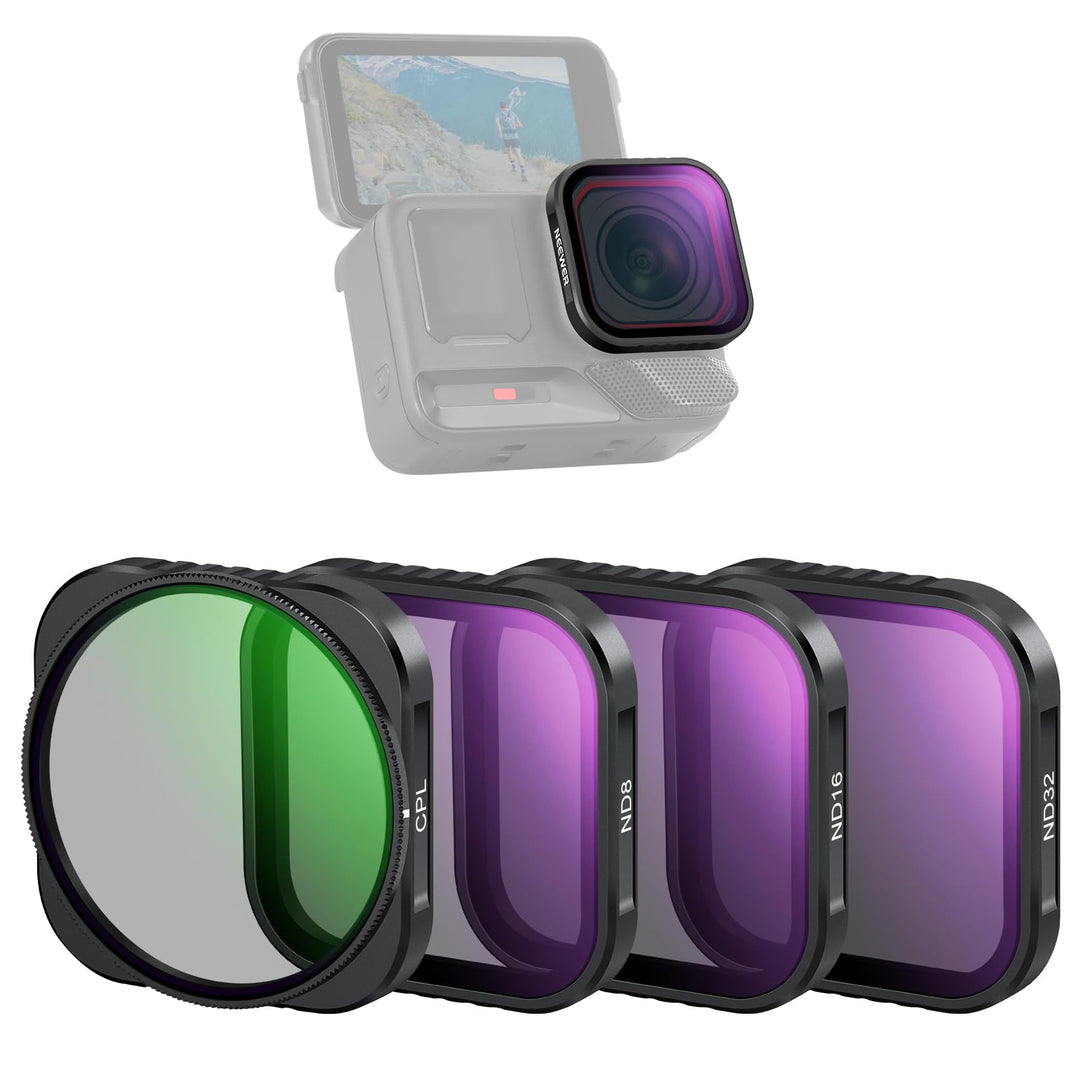 NEEWER 4er Pack ND Filter kompatibel mit Insta360 Ace Pro/Ace Pro 2, CPL + ND8 + ND16 + ND32, Nicht