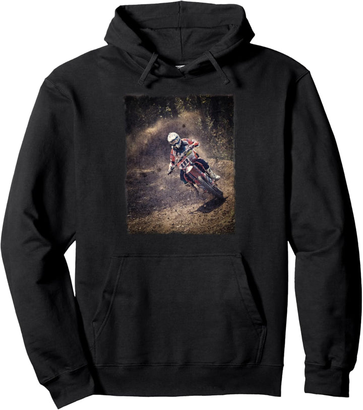 Dirt Bike Motocross Biker Riding Dirt Pullover Hoodie