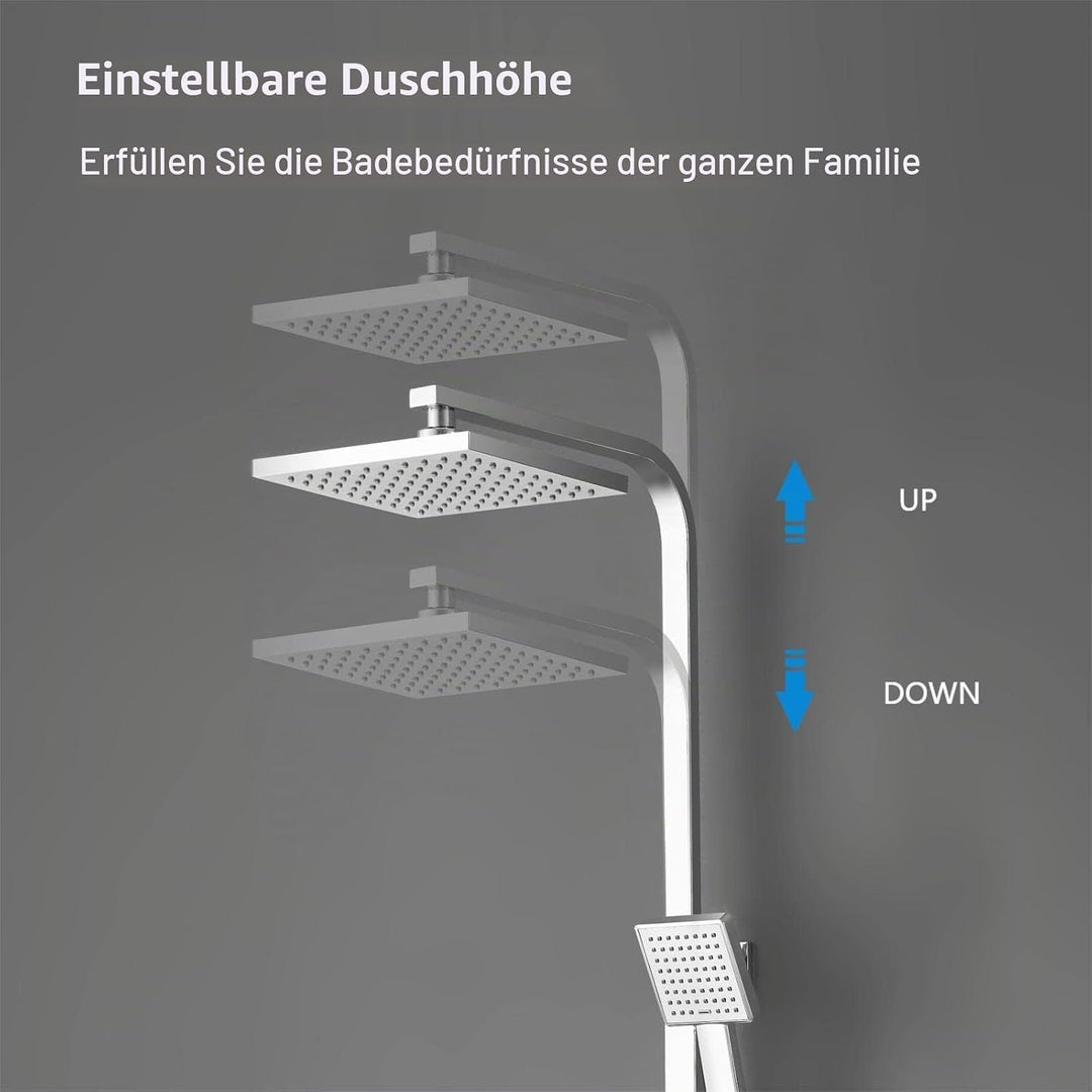 YOOZENA Duscharmatur Komplettset,Duschsystem,Duscharmatur mit Thermostat,Duschkopf mit Schlauch und