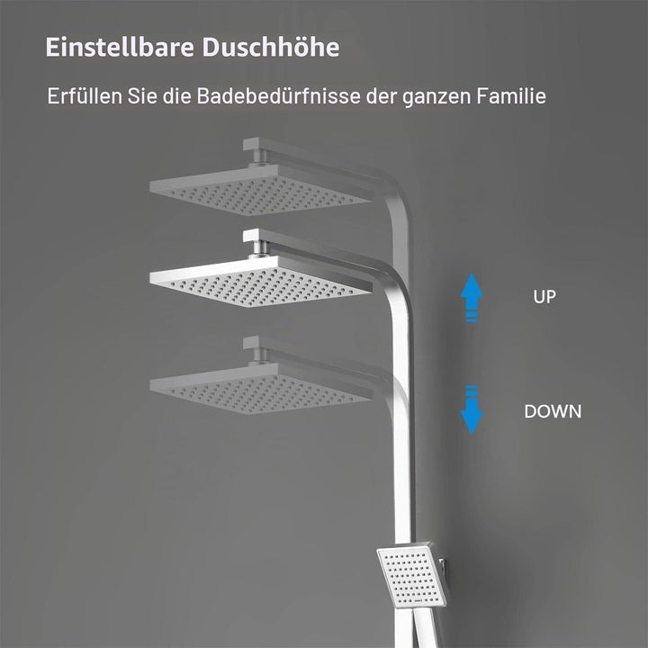 YOOZENA Duscharmatur Komplettset,Duschsystem,Duscharmatur mit Thermostat,Duschkopf mit Schlauch und