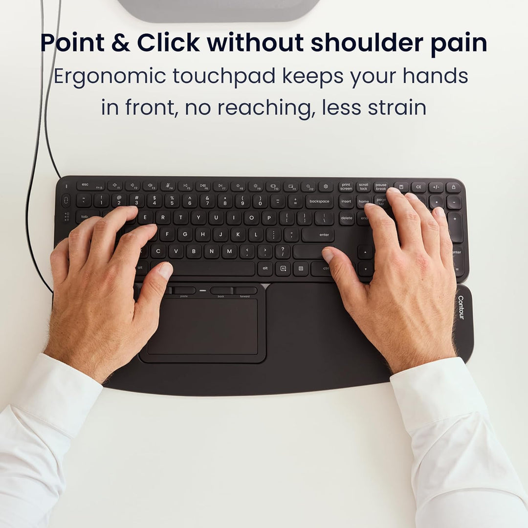 Contour Touch Ergonomic Touchpad Wired Wired - Black, Wired - Black