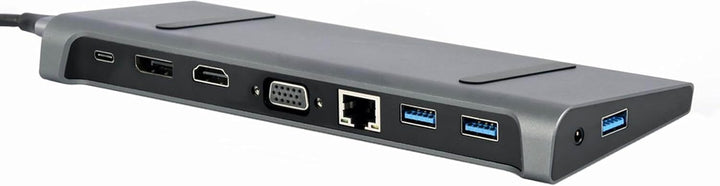 Gembird USB-C 9-in-1 Multiport Adapter – USB-Hub 3.2, HDMI, DisplayPort, VGA, PD-Ladung, LAN, Audio