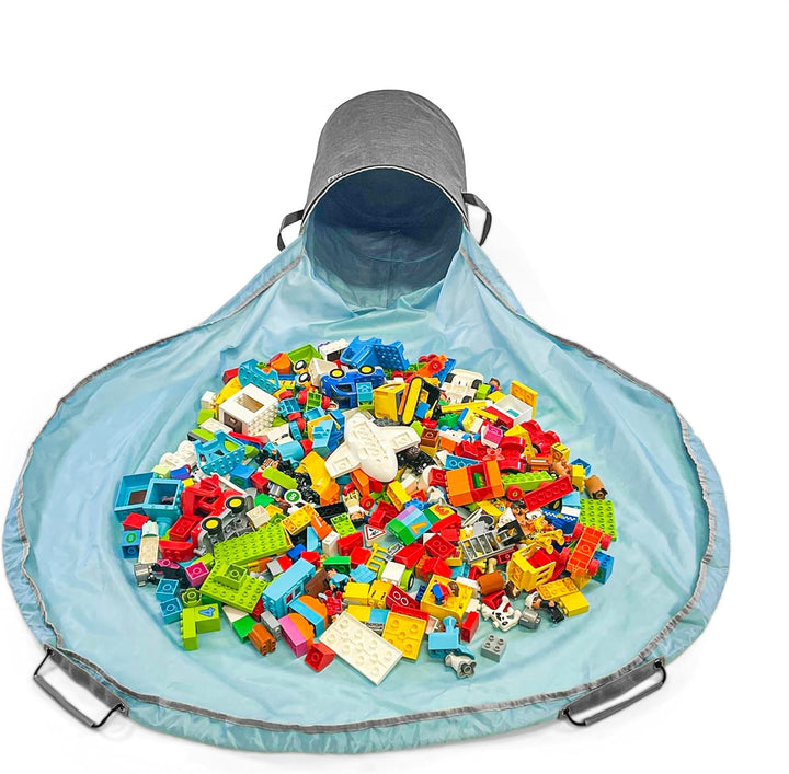 Spielzeug-Aufbewahrungskorb mit Spielmatte (XXL, 60L) – Faltbare Spielzeugbox & Organizer für Bauste