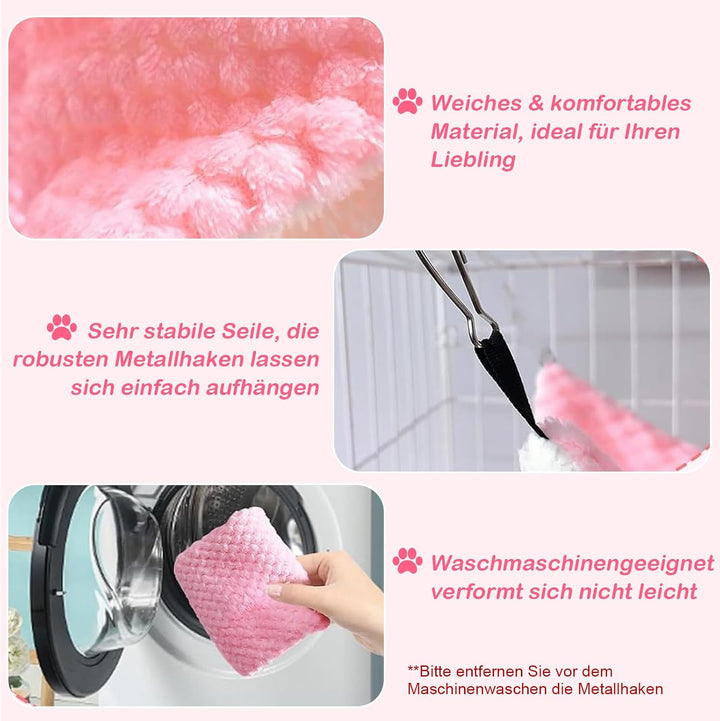 5 Stück Meerschweinchen Hängematte für Ratten Frettchen Hängematte für Kleintier Weich Warmes Fleece