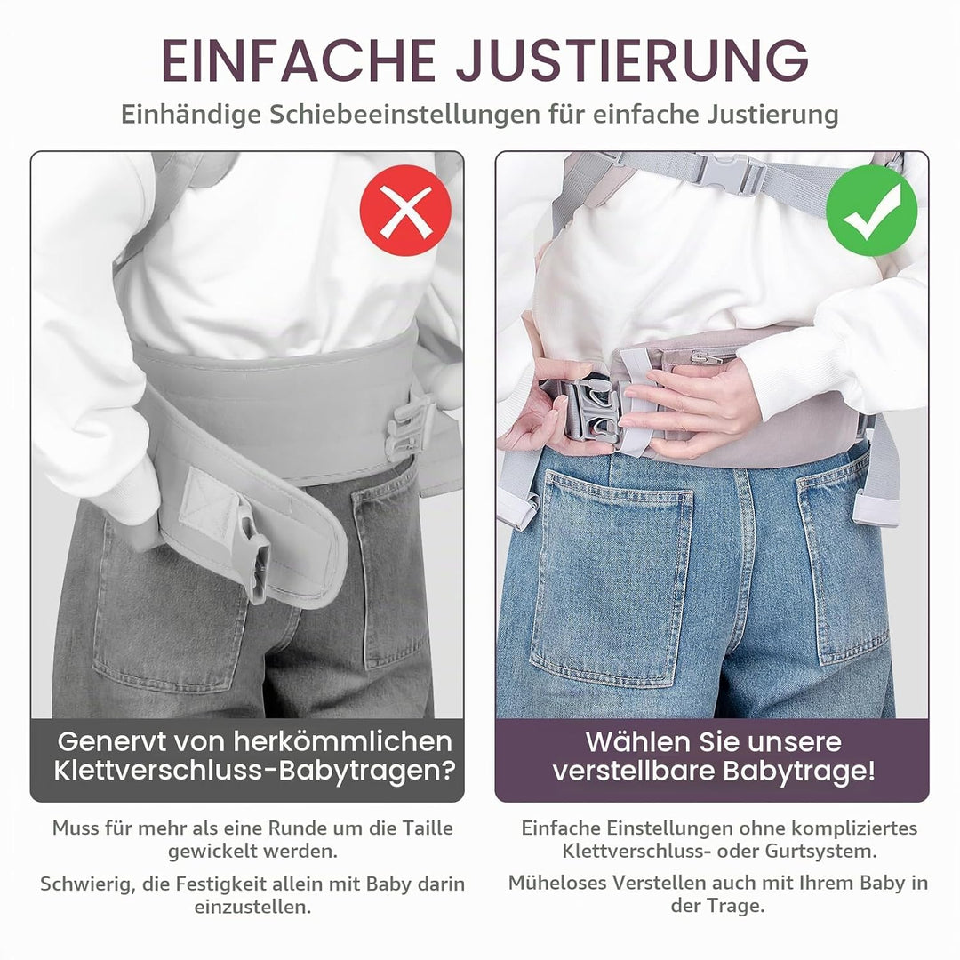 Viedouce Babytrage Neugeborene ab Geburt, Ergonomische Baby Trage Baumwolle Tragegurt mit Kopstütze