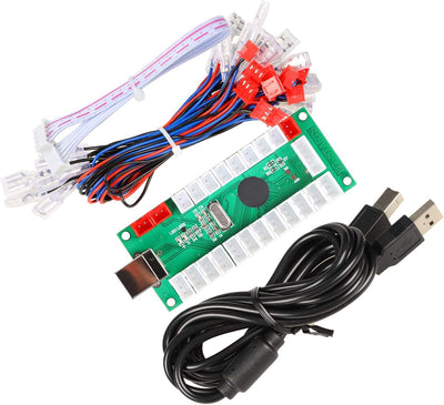 EG STARTS Arcade Schrank Teile 2x 8-Wege-Joystick + 16x LED beleuchtet Push Button + 2 Spieler + Mün