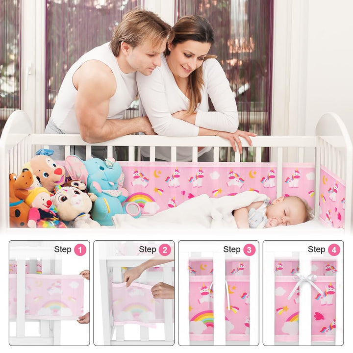 Aolso Bettumrandung Babybett, 2 Stück Nestchen für Kinderbetten Kantenschutz Baby Babybett, Atmungsa
