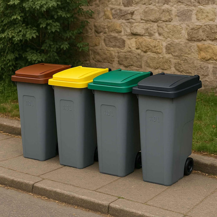 Well Home Recyclingbehälter, 110 Liter, geschlossen, Blau, 88 x 57 x 42 cm
