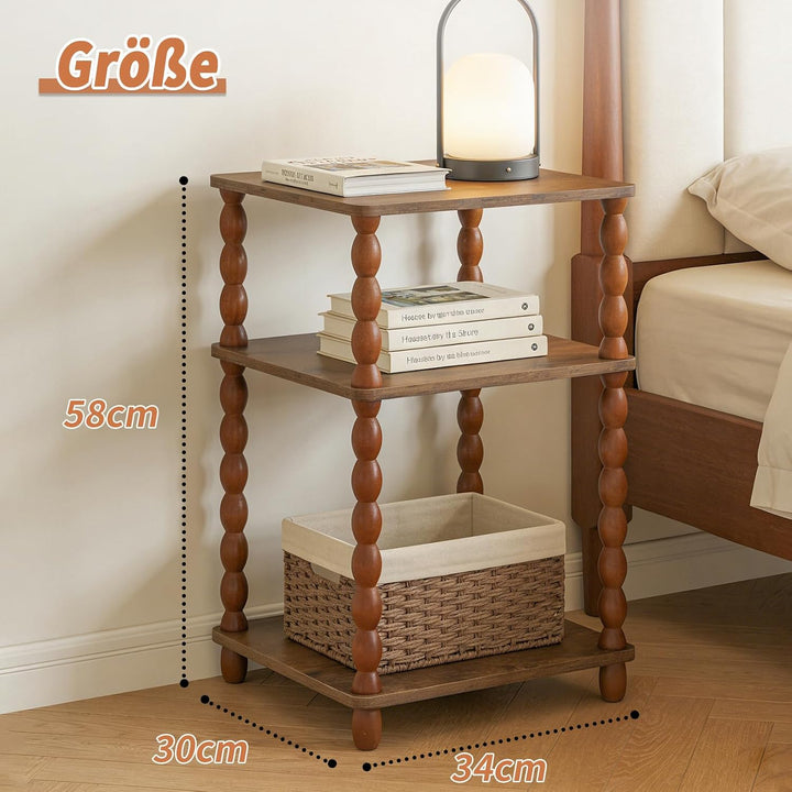 Holztisch, Kleiner Couchtisch &amp; Beistelltisch, multifunktionaler Mini Tisch für Bett, Couch, Wohnzim