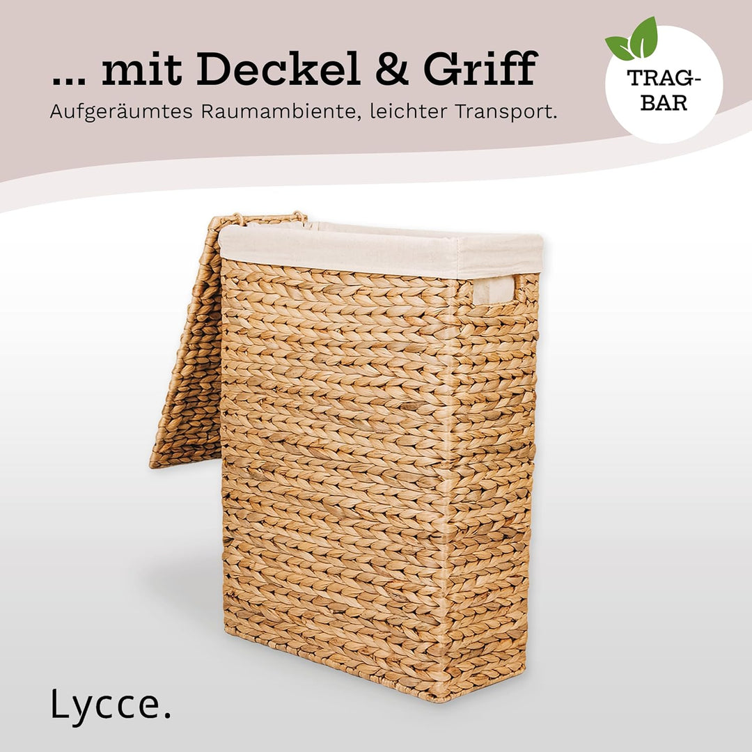 Lycce Wäschekorb mit Deckel 27L Nischenwäschekorb, natur (Gr. 1) Grösse 1, Grösse 1
