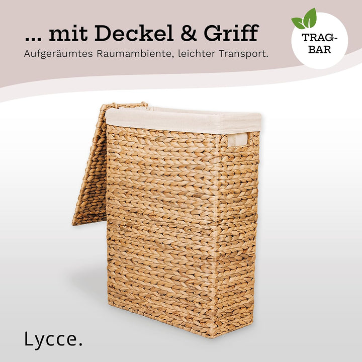 Lycce Wäschekorb mit Deckel 27L Nischenwäschekorb, natur (Gr. 1) Grösse 1, Grösse 1