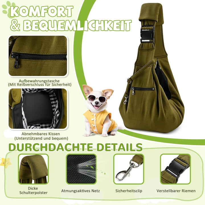 ALLSOPETS Hundetragetasche Atmungsaktive Bequeme Haustier Tragetasche für Kleine Hunde Katzen Sicher