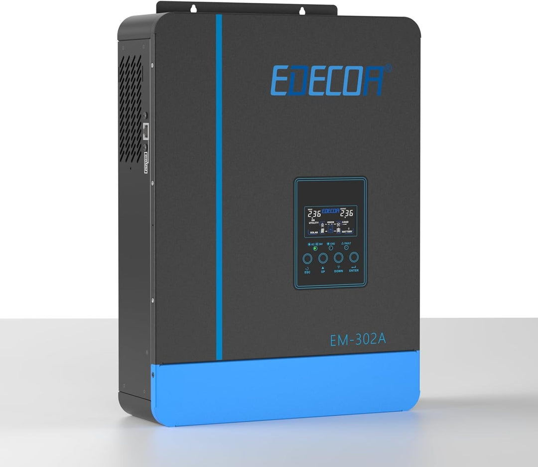 EDECOA 3000w Hybrid Wechselrichter 24v auf 220v 230v 3.2KVA/3000W Solar Ladegerät MPPT 80A Reiner Si