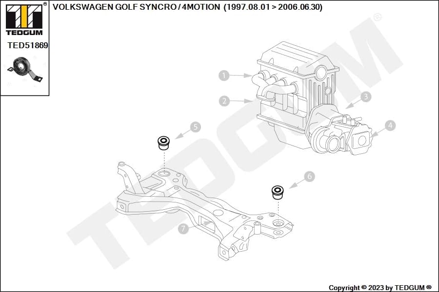 TEDGUM TED51869 ANTRIEBSWELLENSTÜTZE (SATZ)
