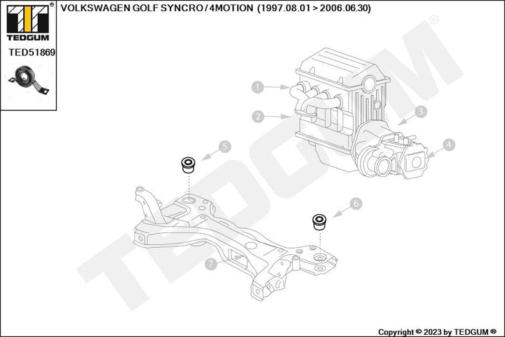 TEDGUM TED51869 ANTRIEBSWELLENSTÜTZE (SATZ)