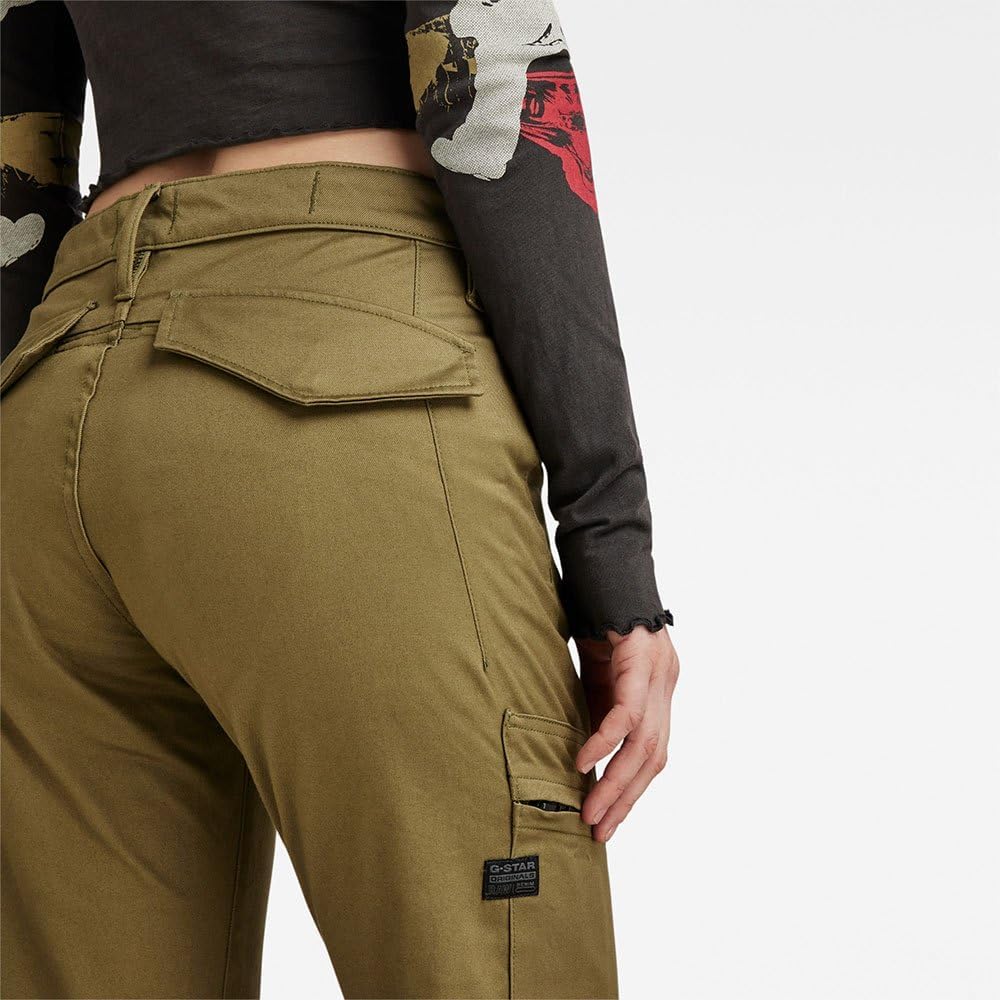 G-STAR RAW Damen Slim Cargohose Pants 23W / 30L Grün (Dark Olive D23572-c072-c744), 23W / 30L Grün (