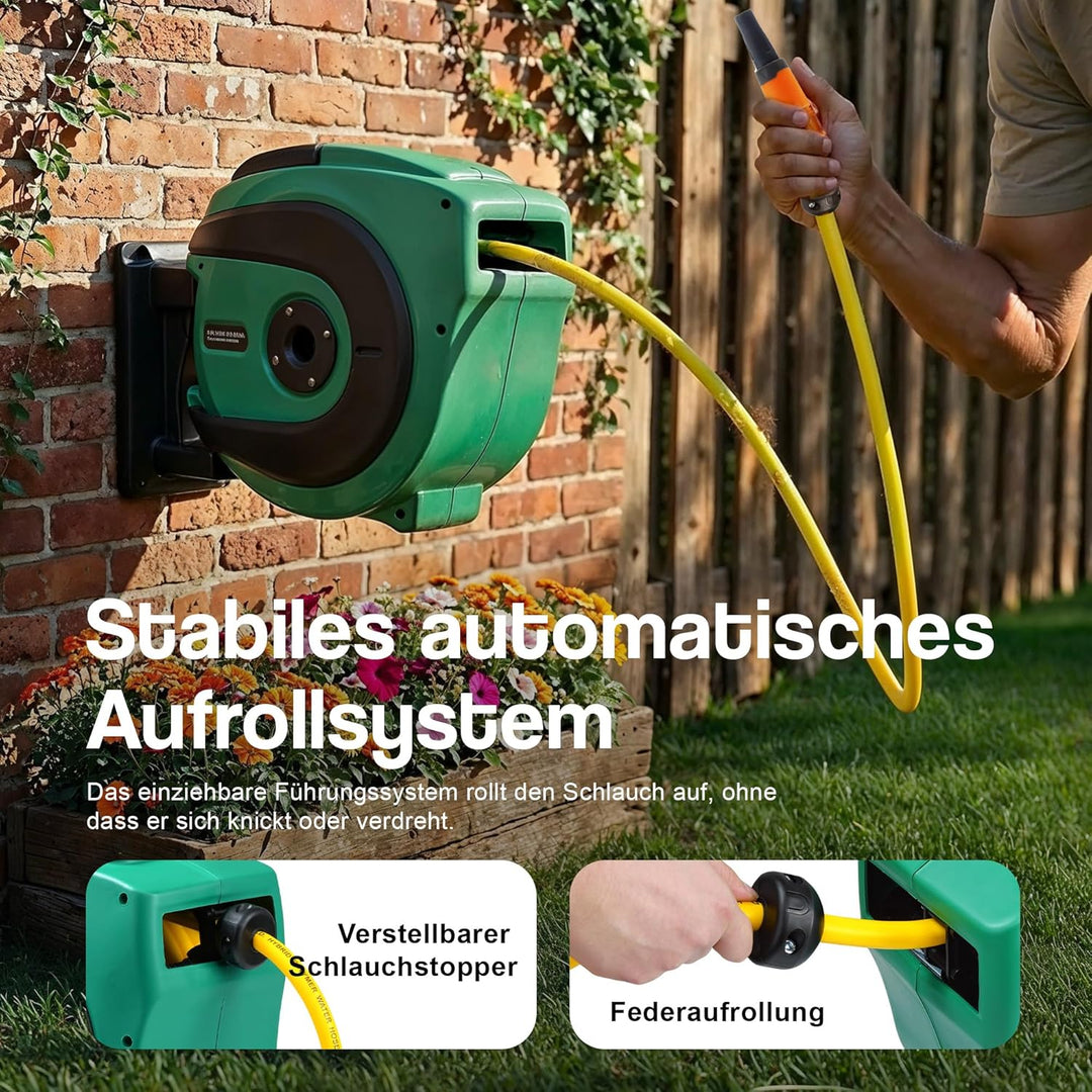 G Wasserschlauch Trommel Einziehbarer 12.5mm x 15m schlauchtrommel Premium Commercial Flex PVC wands