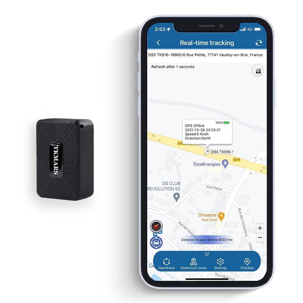 TKMARS Mini-GPS-Tracker, tragbar, magnetisch, Echtzeit-Tracking, Tracker-Geräte, Anti-Dieb, Vibratio