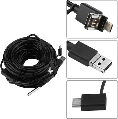 3 in 1 Inspektionskamer, 20 Meter 5,5 mm USB/Micro-USB/Typ-C-Endoskop mit 720P wasserdichter Kamera